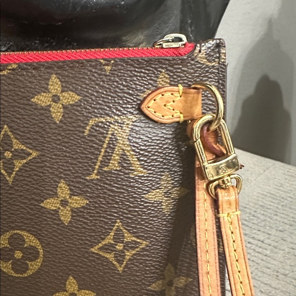 Louis Vuitton Brown Monogram Pouch with Red Accent - Picture 3 of 10